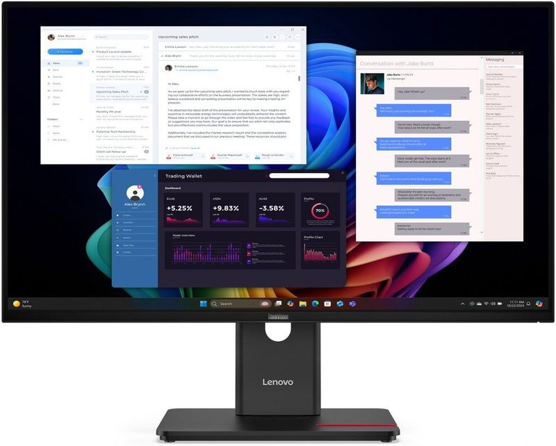 Lenovo - ThinkVision T27UD-40 - Monitor - Zwart - 27 inch - 4K UHD-resolutie