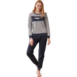 Feyza - Dames Pyjama Set, Lange Mouwen, Grijs - S