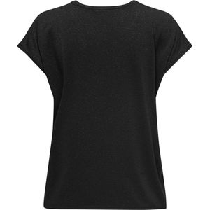 Only T-shirt Onlclaudia S/s Glitter Stripe Top J 15318422 Black/black Lure Dames Maat - XS