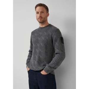 Gebreide Trui - Wolblend - Ronde Hals - Kabelpatroon