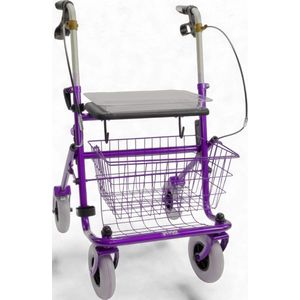 Premis Provo - Rollator - 2de Generatie - Voorzien van verlengde duwbuizen - Metallic Paars