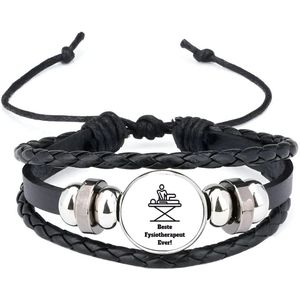 Akyol - beste fysiotherapeut armband zwart - Beste fysiotherapeut - therapeut - cadeau