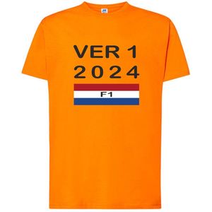 2024 T-shirt Max Verstappen Formule 1 Oranje Fan - Maat 2xlarge