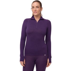 DANISH ENDURANCE Thermoshirt met Rits voor Vrouwen - van Merinowol - Paars - Maat S