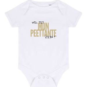 Baby romper met tekst: Wil je mijn peettante zijn? | peettante | baby | aanzoek | 3-6 maanden