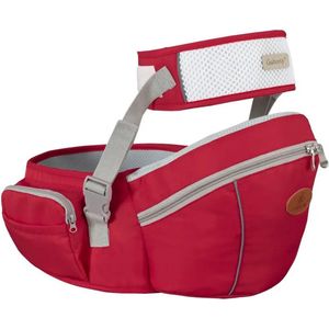 Baby Heupdrager met Extra Band – Rood – Heupsteun voor Baby en Peuter – Draagtas met Veiligheidsband tegen Rugklachten – Kind Hip Seat Carrier