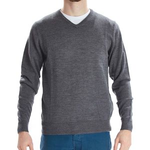 Osborne Knitwear Trui met V hals - Merino wol - Dark Grey - 2XL