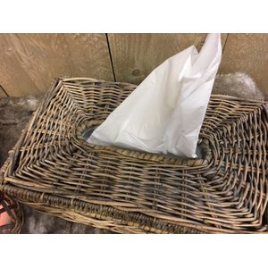 Rieten Tissue Box - 28x17xH11 cm - Srimit Grey - Tissuedoos Hoes - Landelijke Stijl - Decoshoppen.nl