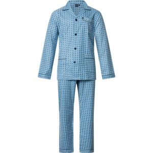 Heren pyjama flanel van Gentlemen aangeruwd blue 9441 62