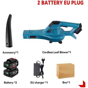 Bladblazer - 4500W - Elektrische Blazer - Luchtblazer - Hogedruk - Draagbaar & Draadloos - voor Stof - Rook en Bladeren - Compatibel met 18V Accu - 2 Accu's met 1 Lader
