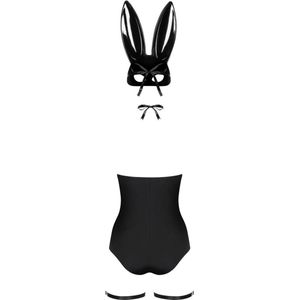 Obsessive Bunny kostuum- Erotische Rollenspel Kleding - Maat S/M - Zwart