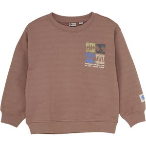 DAILY7 Oversized Sweater Artwork Truien & Vesten Jongens - Sweater - Hoodie - Vest- Bruin - Maat 140