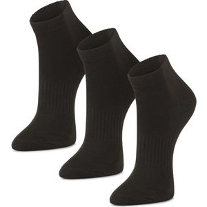 Alpaca-wollen enkelsokken - Badstof zool - (Maat 36-41) - 3 Paar - Zwart - American Alpaca - Vrouwen