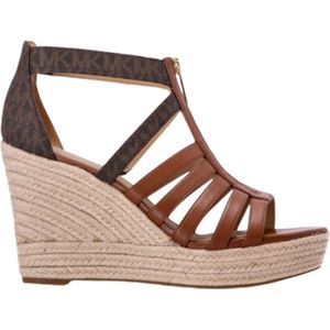 Michael Kors Bradley Wedge Dames Sandalen met Hak - Brown/Luggage - Maat 41