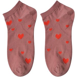 Clayre & Eef Grappige Sokken one size Roze Polyester Hartjes