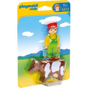 PLAYMOBIL 123 Boer met koe - 6972