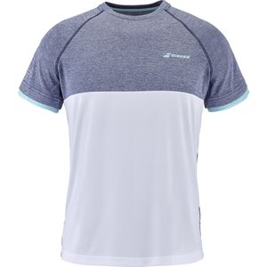Babolat Crew Neck heren T-shirt - wit / blauw - maat XXL