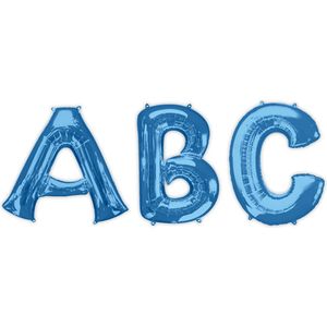 AMSCAN - Blauwe aluminium letter ballon - Blauw