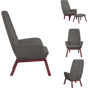 vidaXL Relaxstoel - Relaxstoelen - 70 x 77 x 94 cm - Duurzaam lichtgrijs stof - Massief rubberwood - Fauteuil