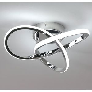 plafondlamp - 30cm - Medium - LED - 30W - 3375LM - koel wit licht - 6500K - zwarte - bloemvormige plafondlamp - voor slaapkamer, hal, keuken