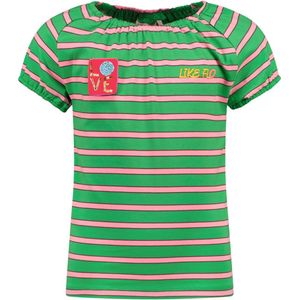 Like Flo - T-shirt Grietje - Green stripe - Maat 110