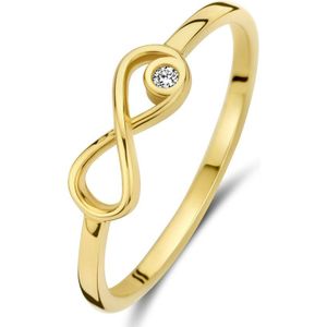 New Bling 9NBG-0701-58 Gouden Ring met Zirkonia - Infinity - Dames - 14 karaat - Maat 58