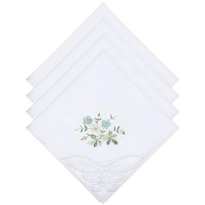 Elegante Bloemen Zakdoeken voor Dames - 4 Stuks