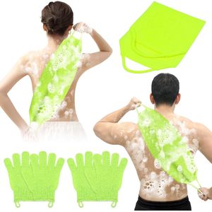 Exfoliërende douchehandschoenen - 5 Stuks Peeling handschoenen - Lichaamspeeling handhandschoen voor Bad en Verwijdering van Dode Huid - groen