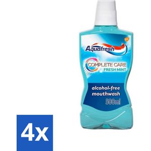 Aquafresh Complete Care Mondwater - Fresh Mint - 500 ml - Voordeelverpakking - 4 stuks