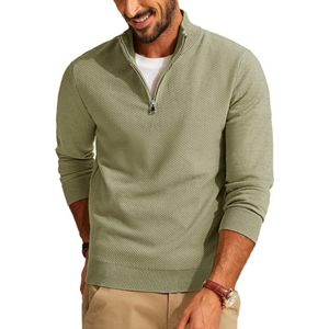 Heren Gebreide Troyer met 1/4 Rits en Opstaande Kraag