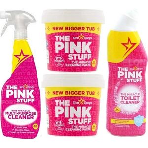 Stardrops 4x The Pink Stuff - Het wonder reinigingsmiddel – Multi-purpose spray - 2X 850gr Schoonmaakpasta - Toiletreiniger - Milieuvriendelijk - Huishouden