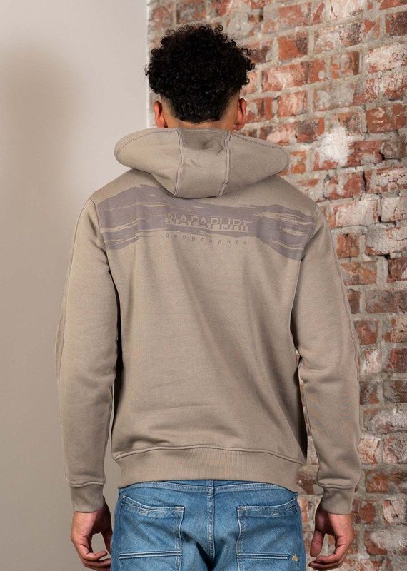 Napapijri - B-Back Graphic - Hoodie - Grijs - Relaxed Fit