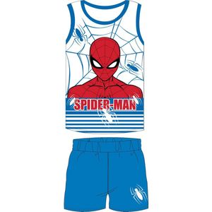 Spiderman singlet shortama / pyjama licht blauw katoen maat 92