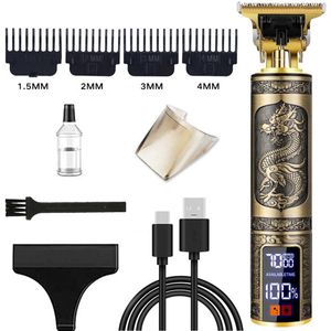 CHIWIN Premium Draadloze Tondeuse - Tondeuse Hoofdhaar Mannen - 3 Snelheden - Precisie R-vormige messen van titanium - Met 4 Opzetkammen & LED Display - Extra lange batterijduur - Waterdicht - voor Hoofdhaar & Baard - Vaderdag Cadeau