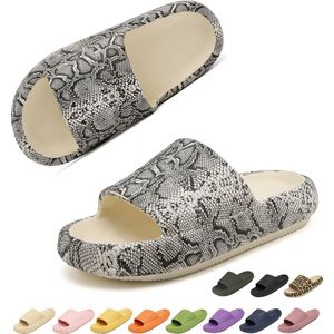 Geweo - Slippers Heren Dames - EVA Badslippers Unisex - Verdikte - Lichtgewicht - Super Zacht aan je Voeten - Anti-Slip en Stevig Voetbed - Anti-lawaai - Python-kleur - Maat 38/39