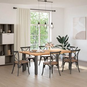 vidaXL Eettafel - Rechthoekig - 200x120x74 cm - Eikenhout Eetkamertafel - Eikenhouten Tafel - Grote Tafel - Solide Tafel - Moderne Tafel