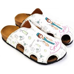 GOBY Clogs met Smile Print – Handgemaakt – Premium Kwaliteit – Maat 38