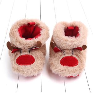 Babyslofjes | Rendier | Beige | Rood | 0-6 maanden | 11 CM | Antislip | Pluche voering | Babyslofjes | Kerstslofjes | sloffen | Merry Christmas | Kerst | Winter Sloffen | Babyschoenen | Babyschoentjes | Unisex | Meisjes/Jongens | Kraamcadeau