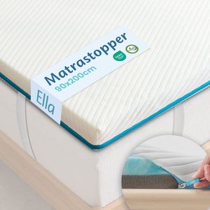 Ella Topper 90x200 cm - Matras Topdekmatras - Matrastopper 5 Jr. Garantie - Gel Infused Traagschuim & Aircell-schuim - Medium Hardheid
