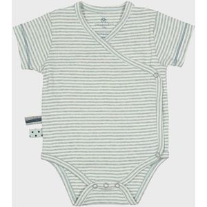 Kimonolichaam met korte mouwen OrganicEra Organic Baby Kimono body, gestreept