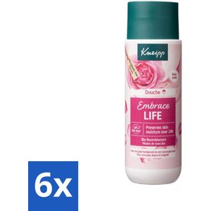 6 x Kneipp - Douchegel - Embrace Life - 200 ml - Douchegel - Rozengeur - Hydraterend - Verzorgend - Vegan