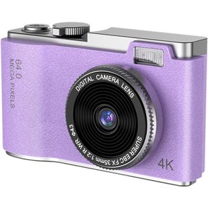 48MP digitale camera - 1080P autofocuscamera's voor fotografie 2,4 inch HD-scherm 16x zoom Voorkomt schudden Vlogcamera voor op reis (paars)