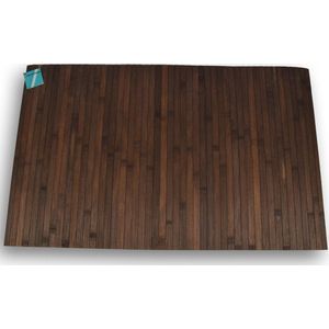 Antislipmat van Bamboe - Donker Bruin - 80x50x0.5cm - Wasbaar – Vloermat Voor Douche, Sauna & Badkamer
