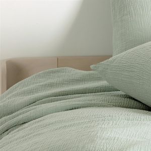 Casilin - Mousseline - Dekbedovertrek - Lichtgroen - 140x220 - Inclusief Kussensloop