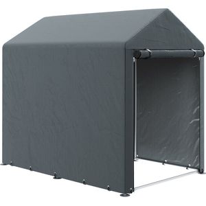 Outsunny-Garagenzelt-Verzinkter Stahl, PE-Gewebe-120L x 179B x 165H cm-Dunkelgrau