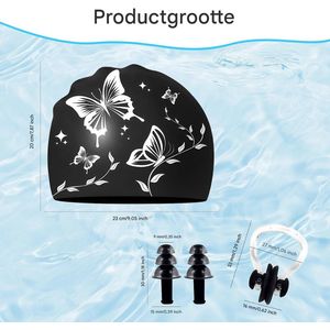 Badmutsen - Effen Badmutsen Voor Mannen En Vrouwen - Waterdichte Bescherming Tegen Chloor En Vocht - Anti-Slip Houvest - 1 Stuk - Zwembadgebruik Zwart