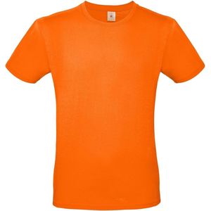 Set van 3x stuks oranje t-shirt met ronde hals voor heren - basic shirt - katoen - Koningsdag / Nederland supporter, maat: L (52)