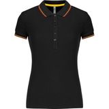 Kariban - K251 - Damespolo - Korte Mouwen - Zwart - Rood - Geel