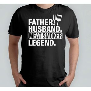 Father Husband Meat Smoker Legend - T Shirt - HusbandAndDad - FamilyMan - DadLife - Fatherhood - ManEnVader - GezinMan - VaderLeven - VaderZijn