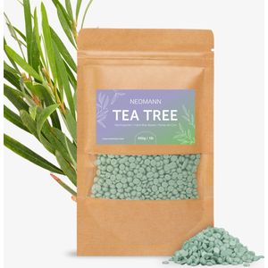 NEOMANN Wax Parels voor Ontharing met Wax 450g - Theeboom Geur - harde Wax of Sax voor Pijnloze Ontharing met Waxkralen - voor Alle Waxverwarmers en voor het Hele Lichaam, Gezicht, Bikinilijn